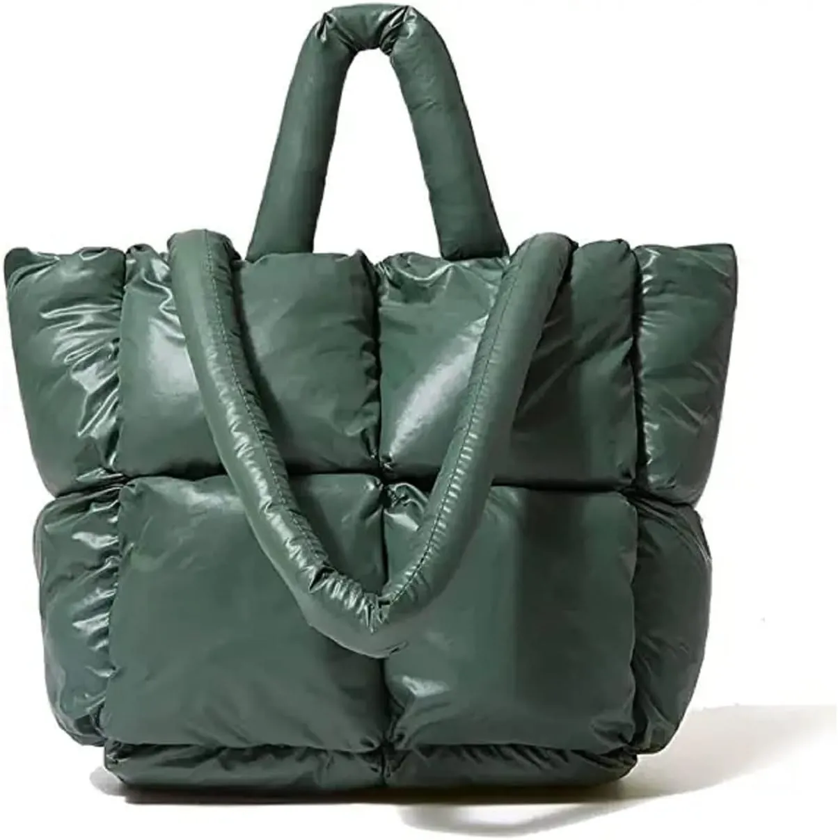 Large Puffer Tote Bag Winter Soft Puffer Down Padding Shoulder Bags Trendy Luxury Quilted Padded Handbags for Women