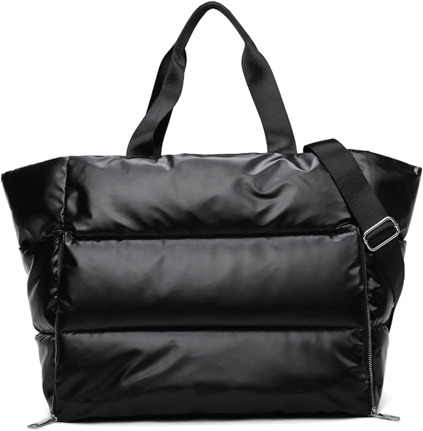 Large Tote Bag for Women, Lightweight Travel Tote Handbags, Puffer Tote Bag with Zipper, Yoga Bags Quilted Work Bag