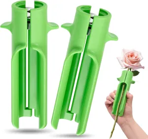 Lasnten 2 Pcs Rose Thorn Stripper Tool Thorn Remover for Roses Leaf Stripper Tool Flower Stem Cleaner Cutter to Removal Leaf for Home Flower Shop Gardening Floral Arrangement (Green)