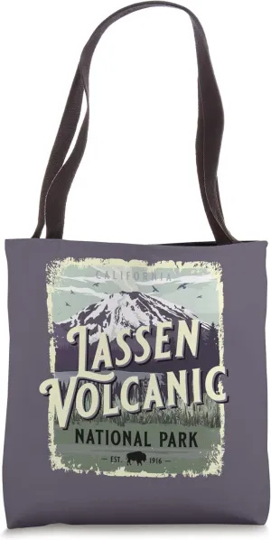 Lassen Volcanic National Park Vintage Travel Poster Style Tote Bag
