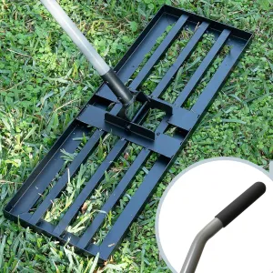 Lawn Leveling Rake for Soil - 30x10 inch Metal Rake Heavy Duty - Adjustable Ground Leveler for Yard with 80" Handle - Easy Assembly Lawn Care Equipment for Your Yard - Gardening Tools & Accessories