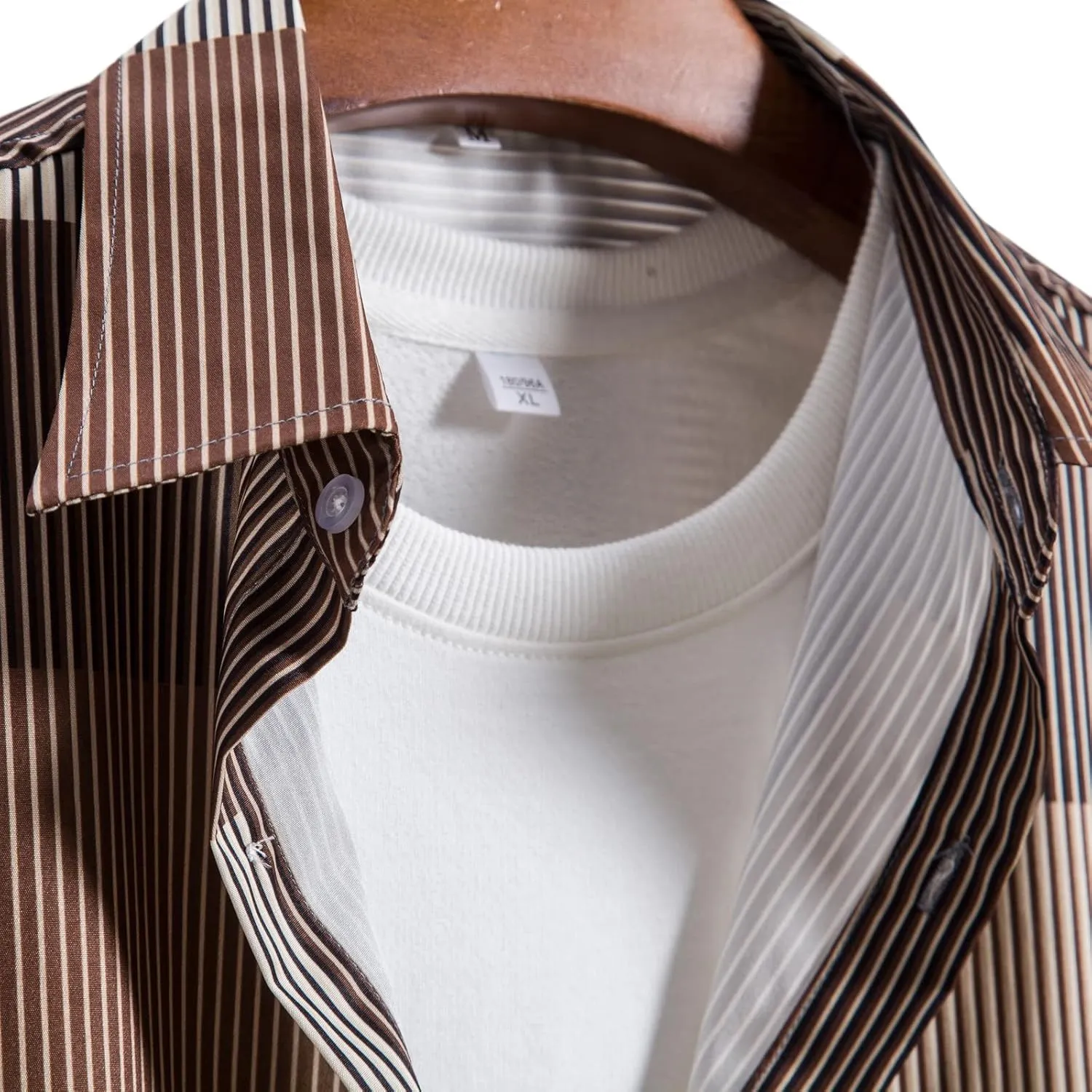 LCMTWX Men's Cotton Plaid Shirts Jacket Hooded Collar Long Sleeve Shirt Blouse Men Plus Size Big&Tall Mens Coat Long Sleeve
