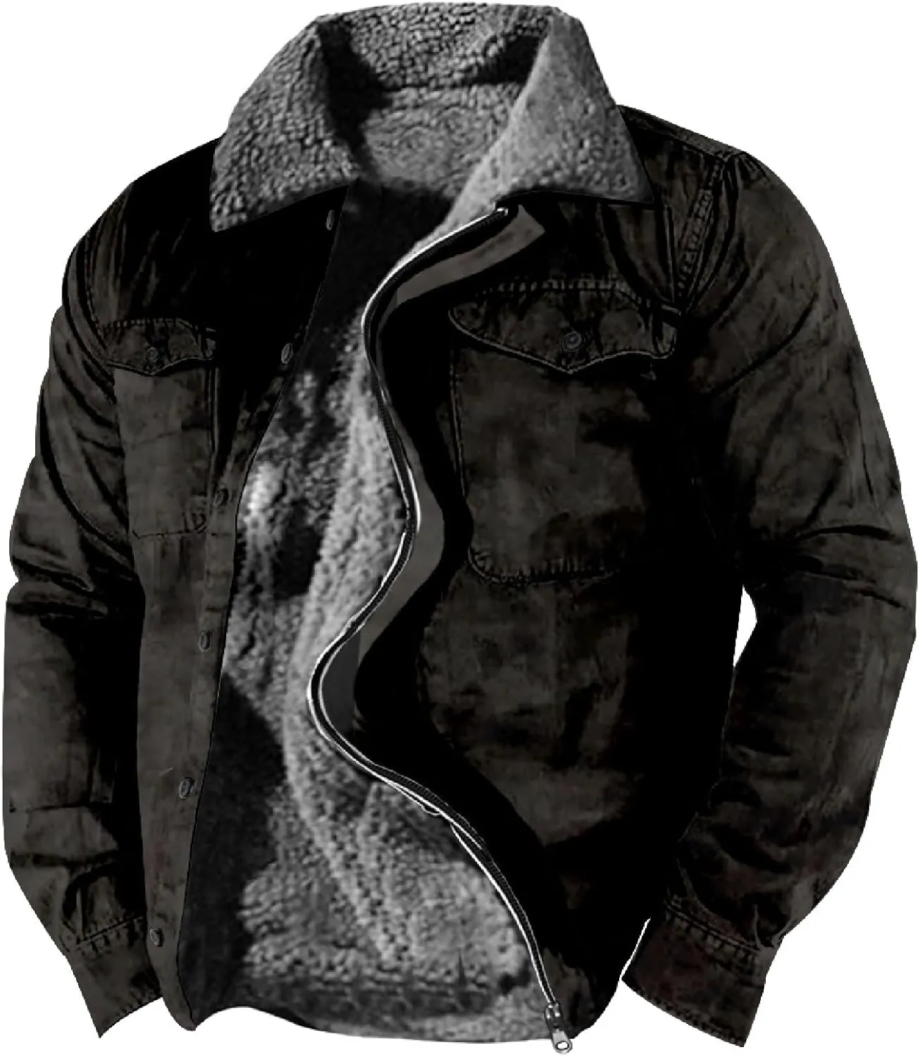 LCMTWX Mens Plaid Flannel Jacket Pocket Hooded Padded Loose Shirt Top Jacket Coats Casual Long Sleeve Coat with
