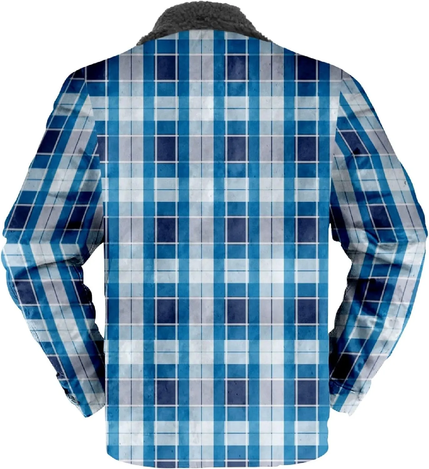 LCMTWX Mens Plaid Flannel Jacket Pocket Hooded Padded Loose Shirt Top Jacket Coats Casual Long Sleeve Coat with