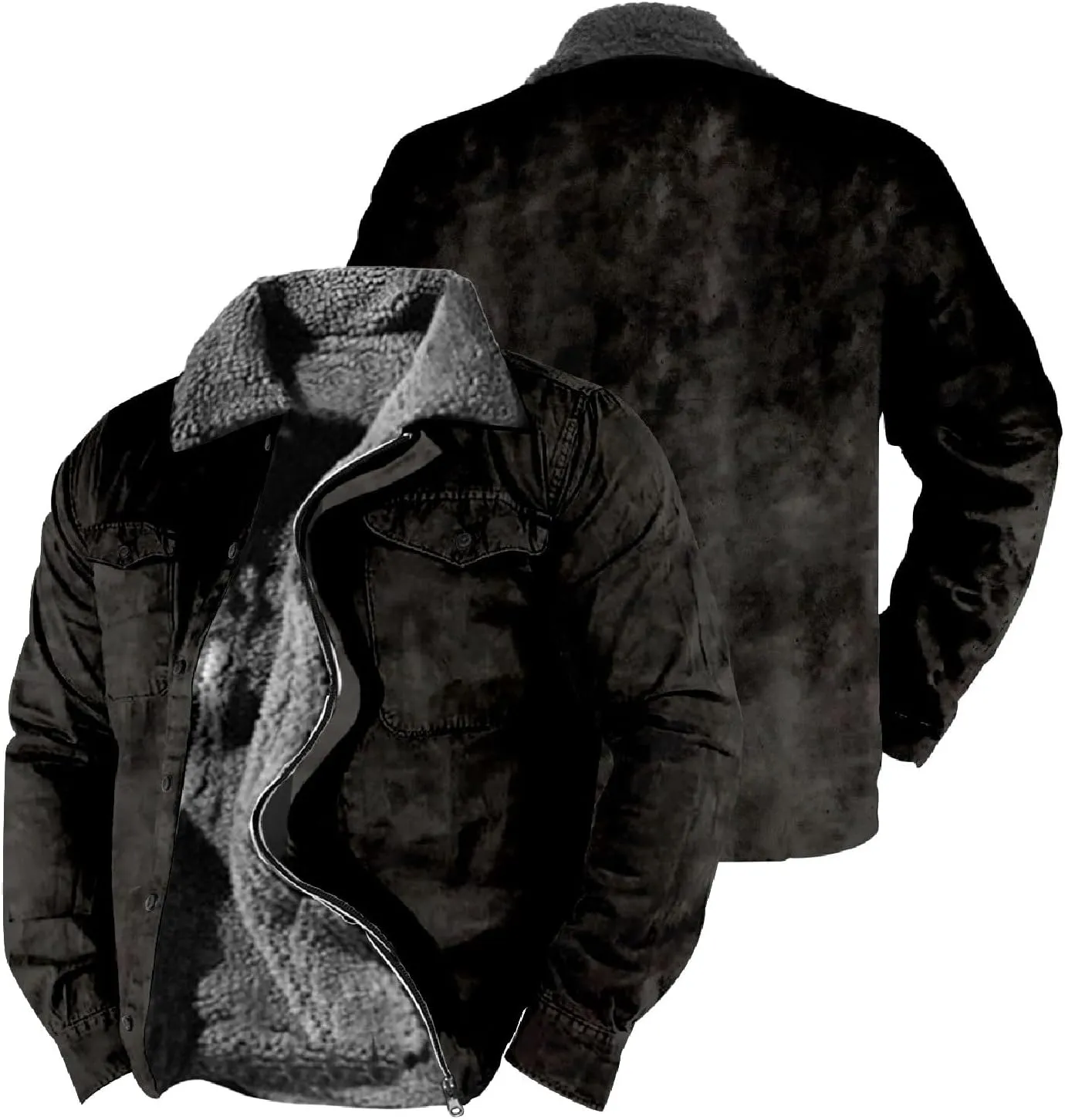LCMTWX Mens Plaid Flannel Jacket Pocket Hooded Padded Loose Shirt Top Jacket Coats Casual Long Sleeve Coat with