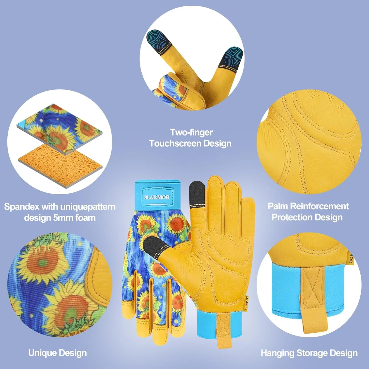 Leather-Gardening-Gloves for Women -Thorn-Proof Work-Gloves for Weeding, Digging, Planting,Pruning Yard garden Gloves