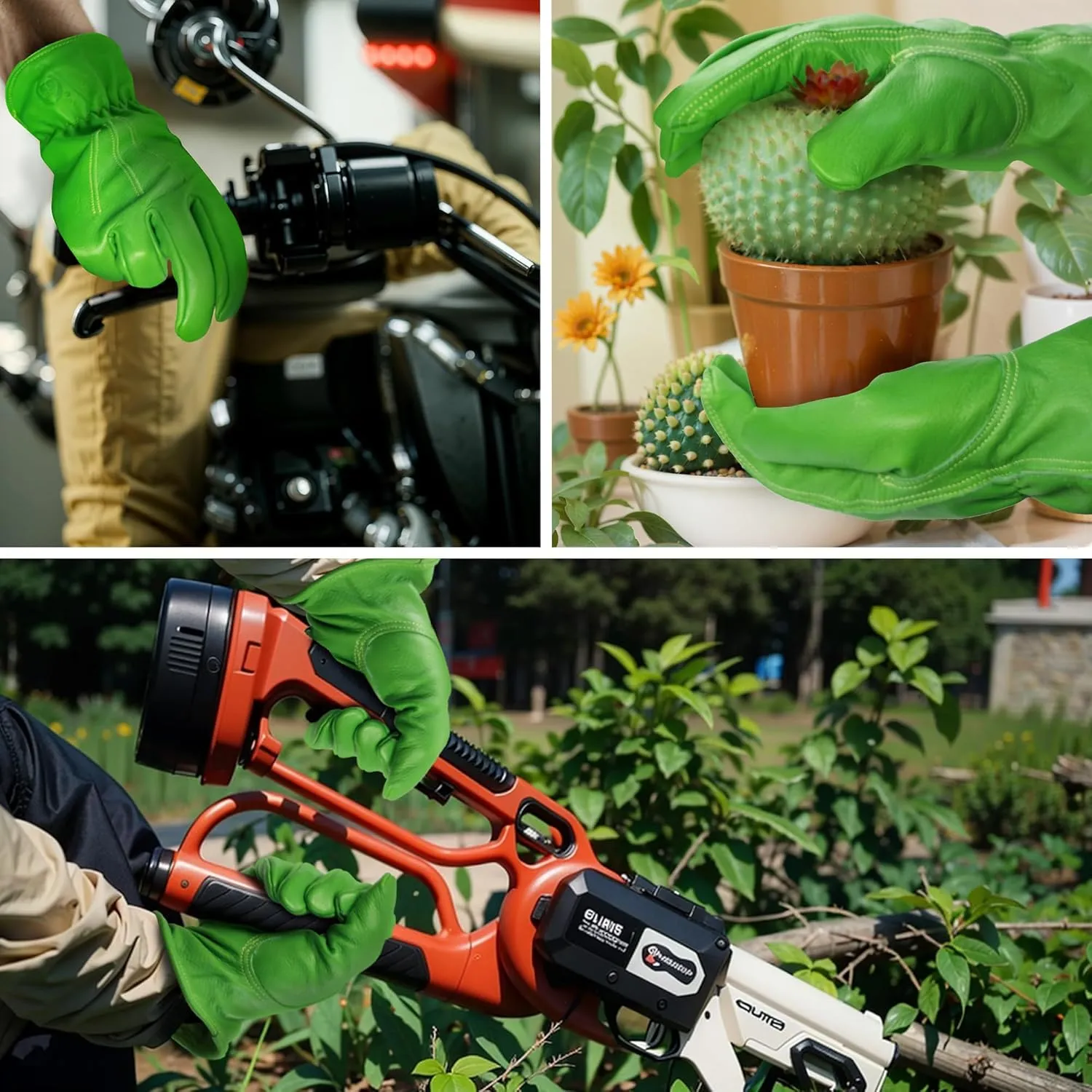 Leather Work Gloves for Men & Women, Reinforced Durable Gardening Gloves,Cowhide Work Gloves,Puncture & Cut Resistant