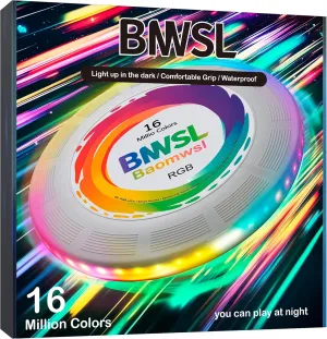 LED Light-Up Flying Disc – 50 Ultra Bright LEDs, IP65 Waterproof, Durable & Rechargeable, 12 Color Modes, for Night Camping, Outdoor Fun, Gifts for All Ages 175g