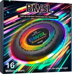 LED Light-Up Flying Disc – 50 Ultra Bright LEDs, IP65 Waterproof, Durable & Rechargeable, 12 Color Modes, for Night Camping, Outdoor Fun, Gifts for All Ages 175g