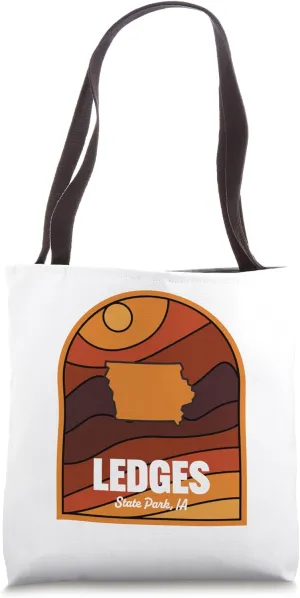 Ledges State Park IA Retro Sunset Tote Bag