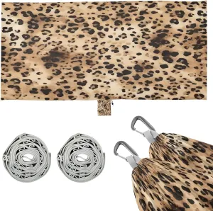 Leopard Print Camping Hammock, Single Portable Hammocks with Tree Straps & Attached Carry Bag, 330Lbs Capacity Perfect for Outside Indoor Hiking Beach Backpack Travel