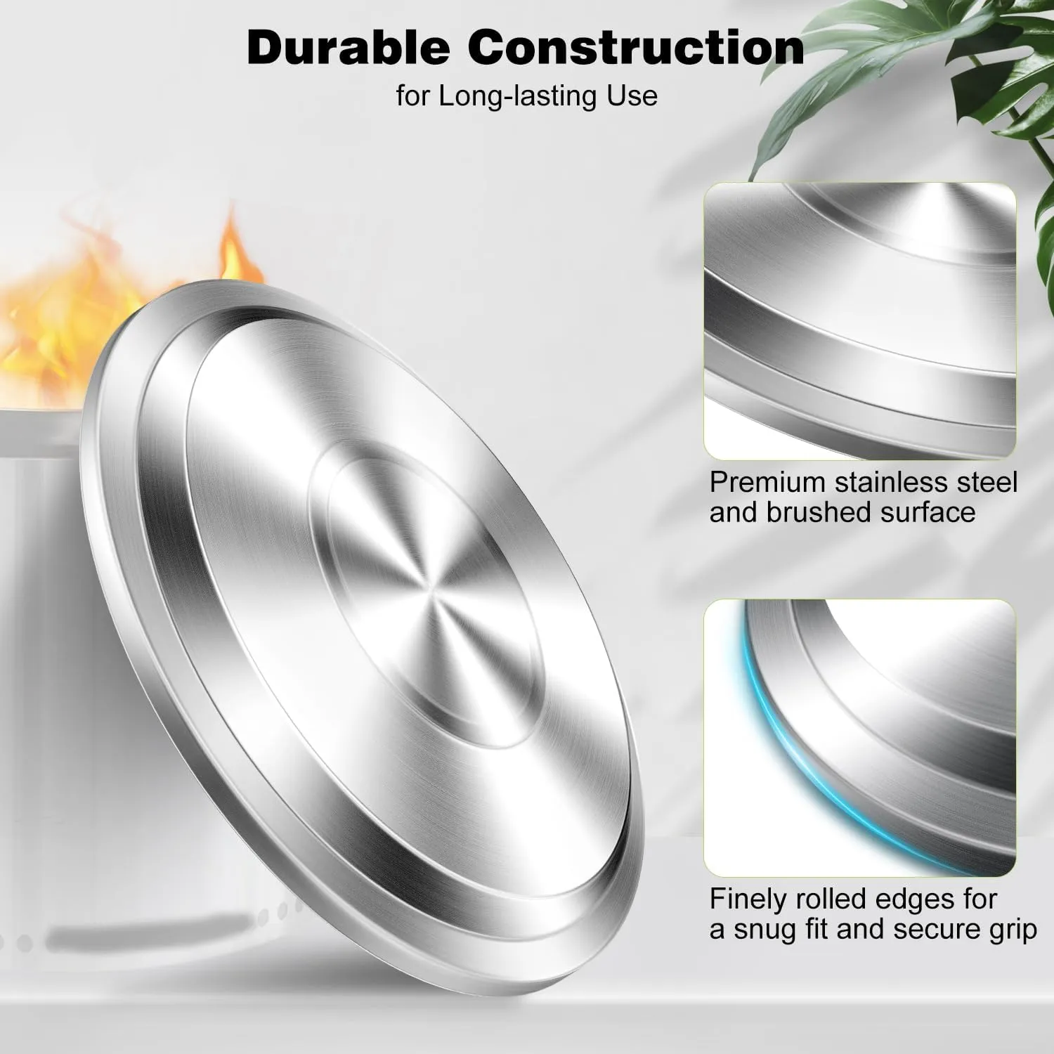 Lid for Solo Stove Bonfire: 19.5 Inch Stainless Steel Fire Pit Cover for Solo Stove Bonfire 1.0 and 2.0 Firepit, Camping Accessory for Solo Stove Bonfire and Other 19.5” Outdoor Fire Pits