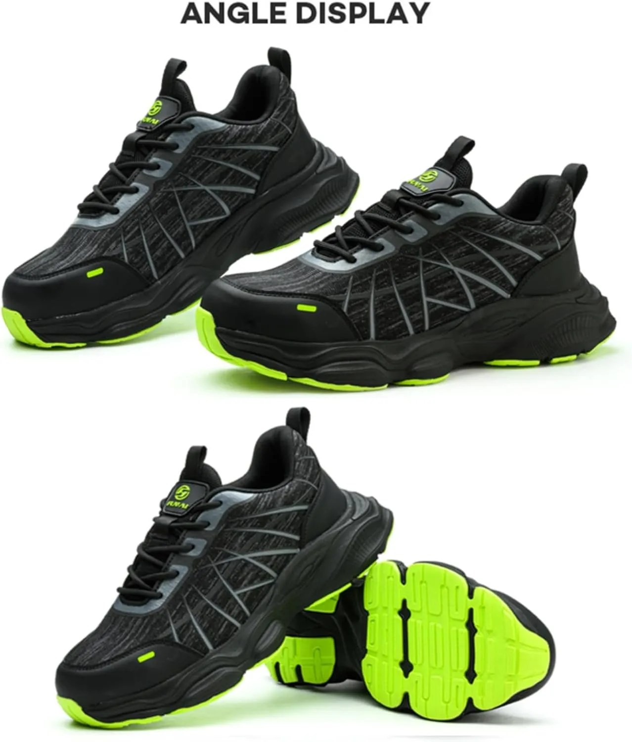 Lightweight Plastic Toe Anti-Impact Puncture Resistant Safety Shoes - Non-Slip Sole - Ideal for Construction & Gardening Work