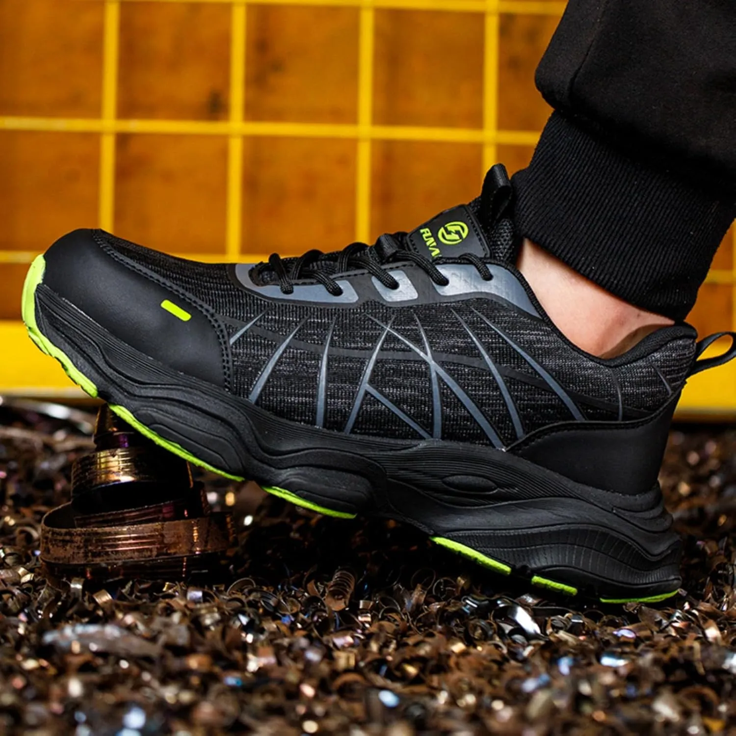 Lightweight Plastic Toe Anti-Impact Puncture Resistant Safety Shoes - Non-Slip Sole - Ideal for Construction & Gardening Work