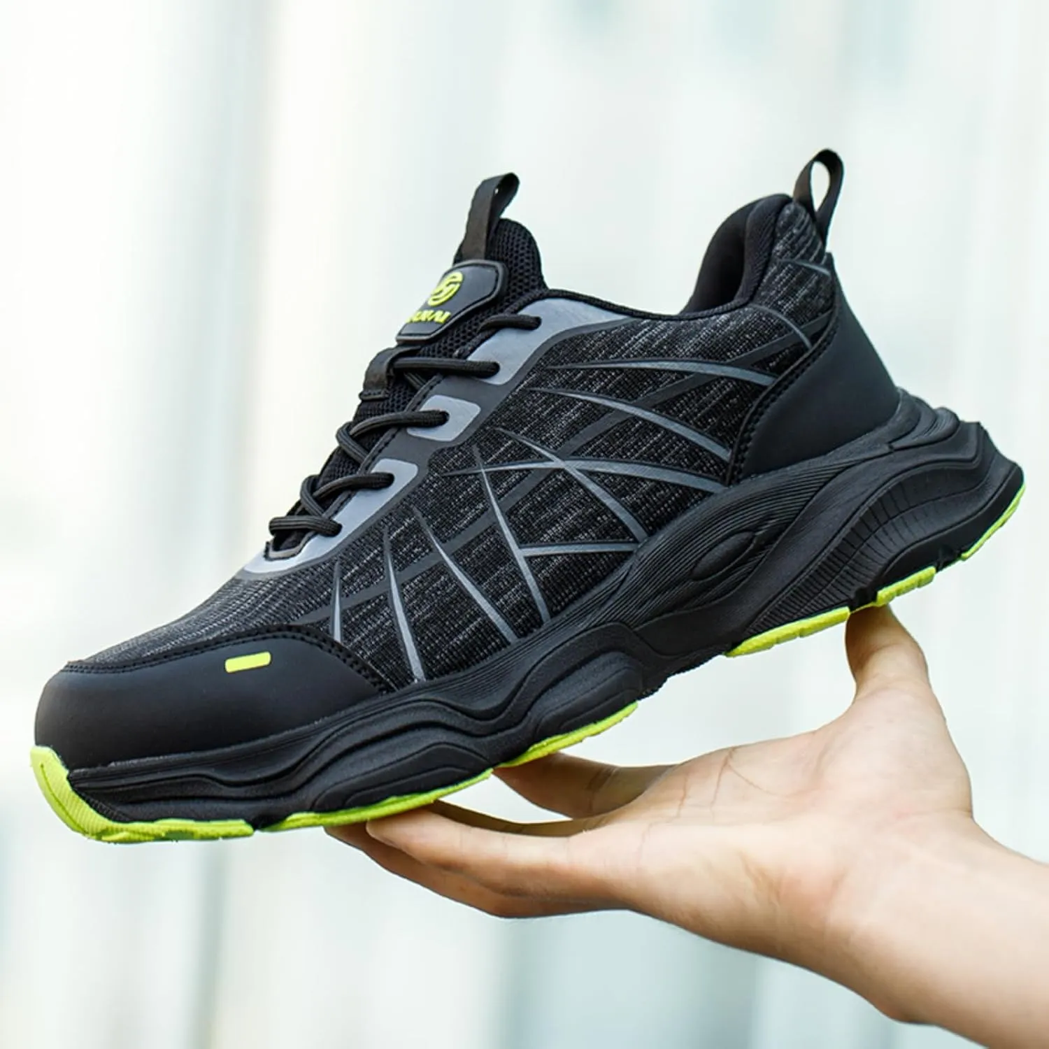 Lightweight Plastic Toe Anti-Impact Puncture Resistant Safety Shoes - Non-Slip Sole - Ideal for Construction & Gardening Work