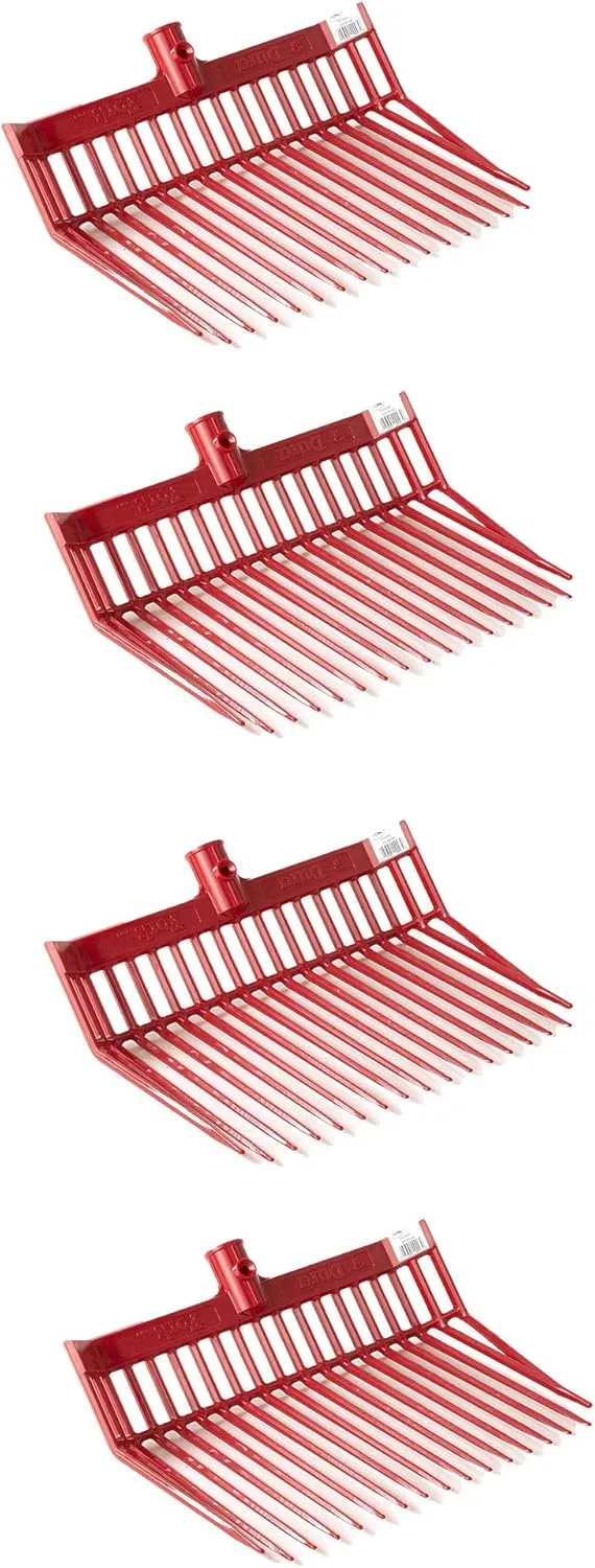 Little Giant PDF103RED 13 Inch DuraFork Polycarbonate Attachable Pitchfork Tool Replacement Head with Angled Tines, Red (4 Pack)