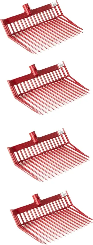 Little Giant PDF103RED 13 Inch DuraFork Polycarbonate Attachable Pitchfork Tool Replacement Head with Angled Tines, Red (4 Pack)