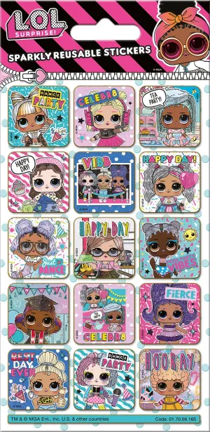 L.O.L Surprise Present Surprise Captions Reusable Foil Stickers