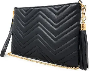 lola mae Women's Wristlet Handbags Simple Quilted Small Clutch Crossbody Bag