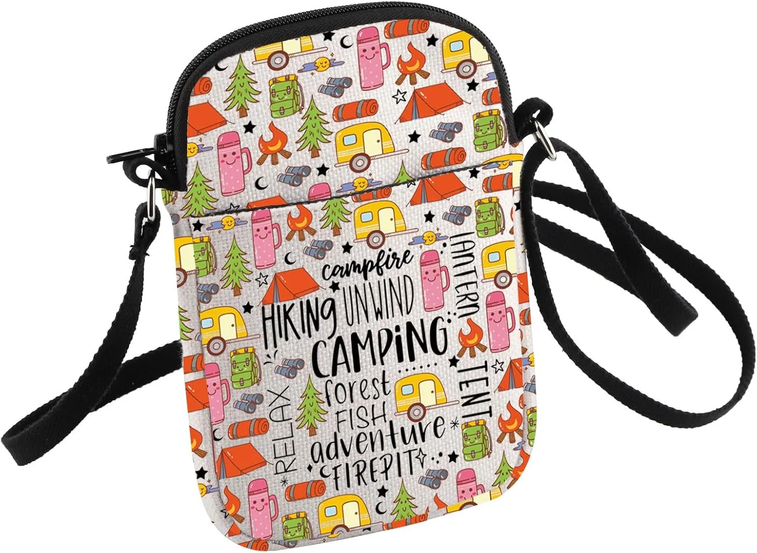 Love To Camp Crossbody Bag Camping Fish Adventure Small Sling Bag Camper Life Gift