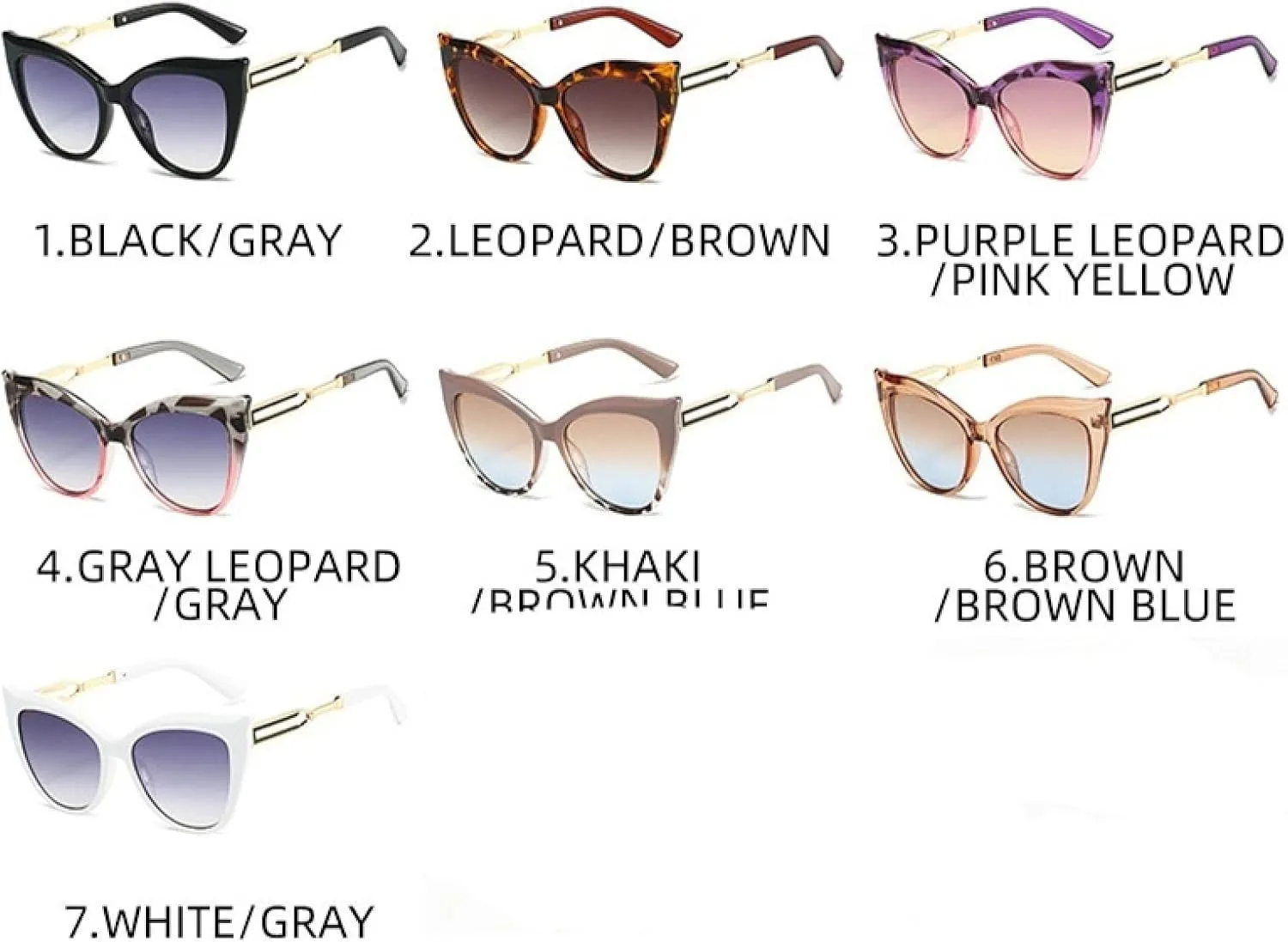 Luxury Retro Leopard Print Gradient Cat Eye Women Sunglasses Men Glasses Uv400