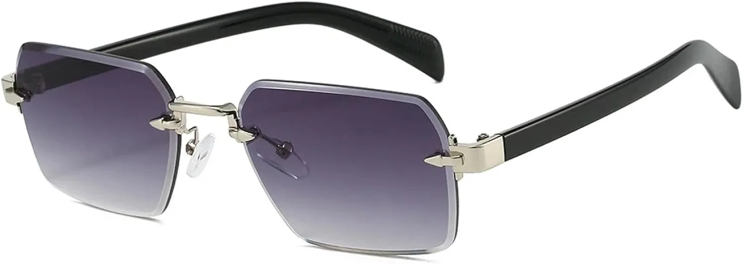 Luxury Sunglasses Men Retro Fashion Rimless Sun Glasses Shades Cutting Lens Ladies Frameless Eyeglasses