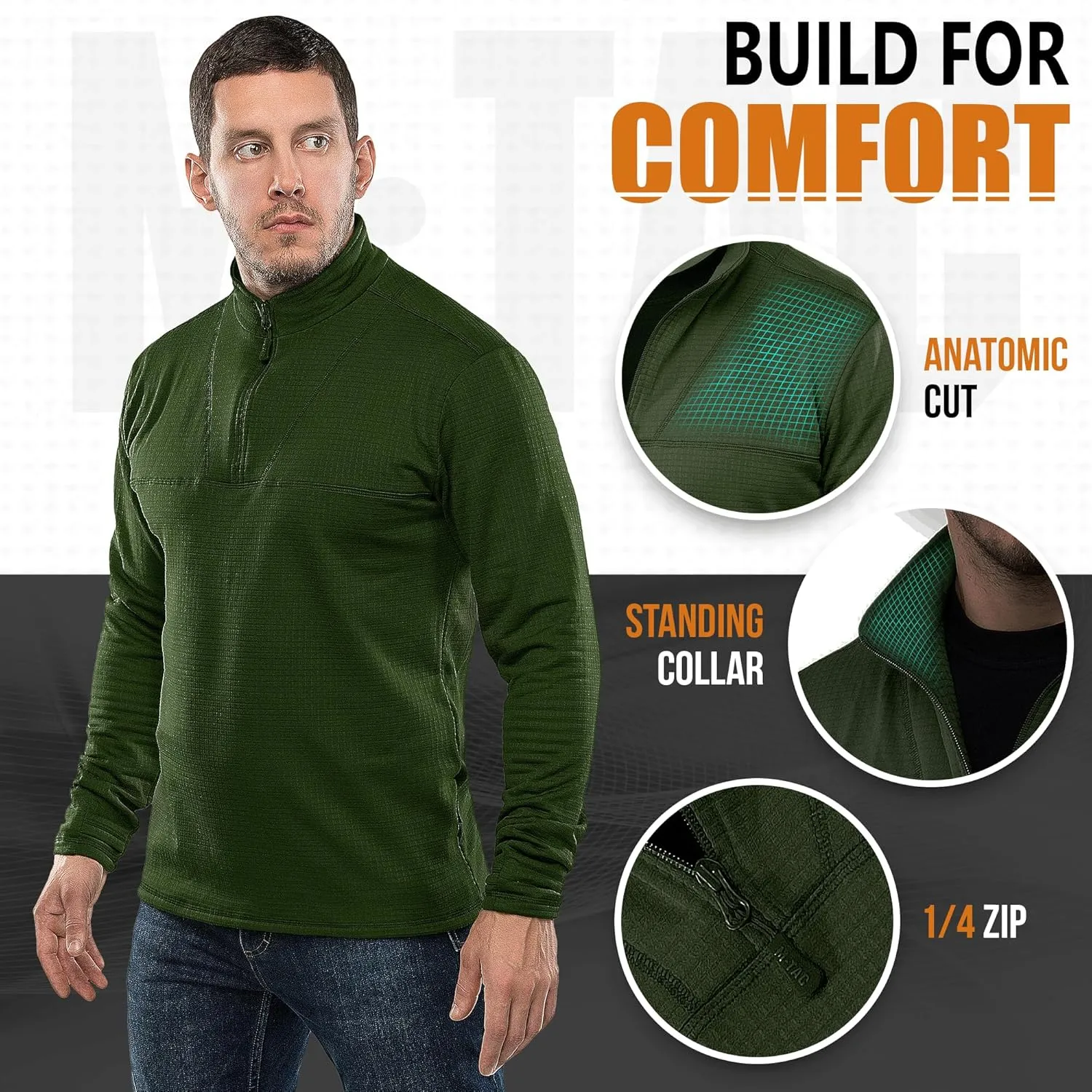 M-Tac Thermal Underwear for Men Fleece Lined Compression Shirt Delta Level 2