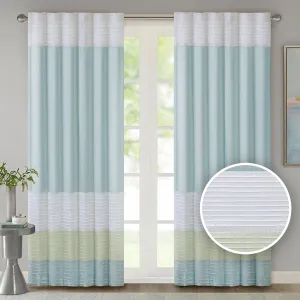 Madison Park Window Curtain Single Panel Faux Silk, Elegant Pleats, Rod Pocket Curtains for Living Room Privacy, Room Darkening Window Curtain for Bedroom and Dorm, Amherst, 84"L x 50"W, Green