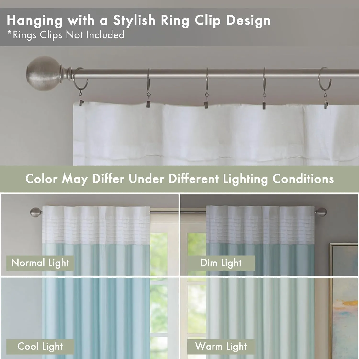 Madison Park Window Curtain Single Panel Faux Silk, Elegant Pleats, Rod Pocket Curtains for Living Room Privacy, Room Darkening Window Curtain for Bedroom and Dorm, Amherst, 84"L x 50"W, Green