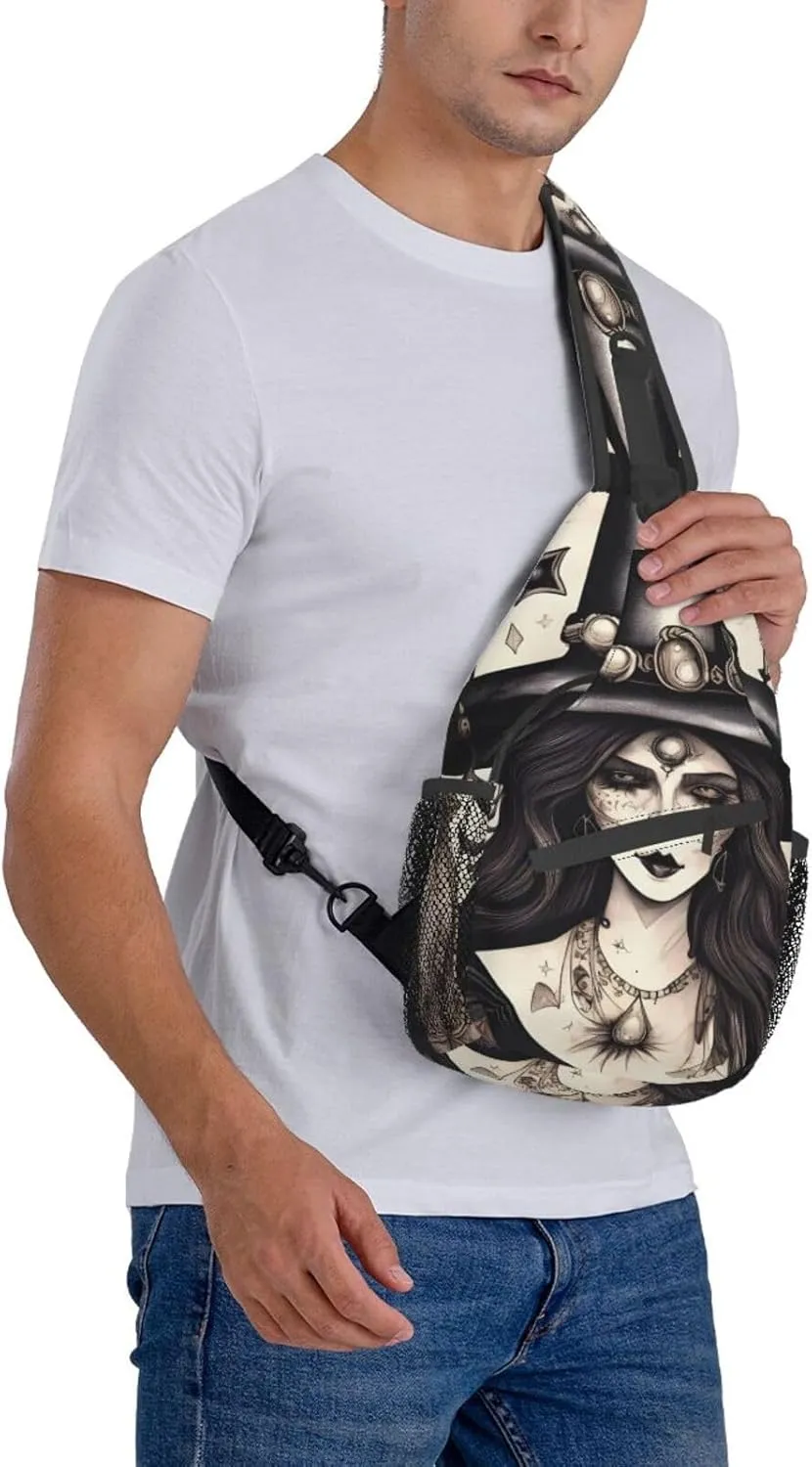 Magic Witch Witchcraft Bohemian High Storage Capacity Chest Bag Diagonally Sling Backpack Crossbody Shoulder Bag For Men Women