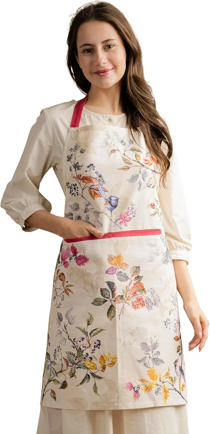 Maison d'Hermine 100% Cotton Apron for women with Pocket Kitchen Chef Apron for Men Cooking Gardening Server Waitress Maid