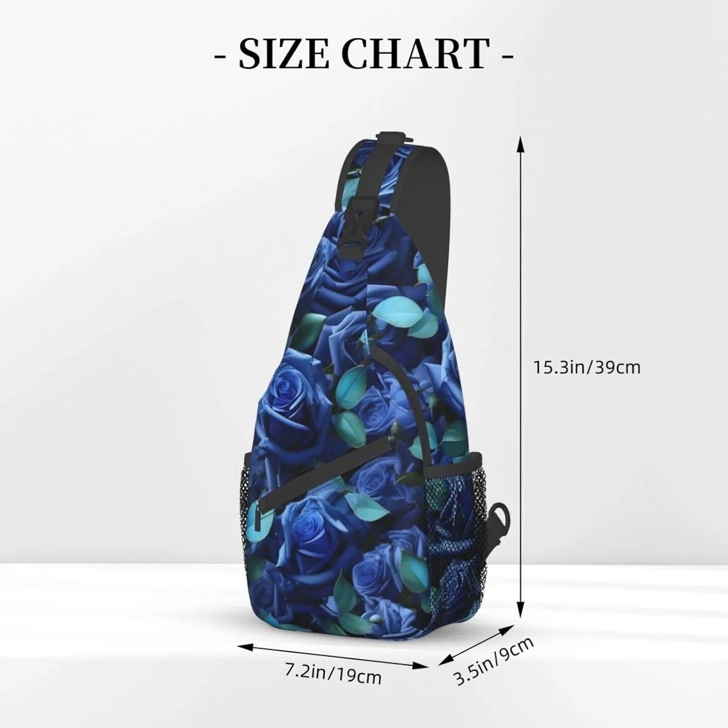 Many Blue Roses High Storage Capacity Chest Bag Diagonally Sling Backpack Crossbody Shoulder Bag For Men Women
