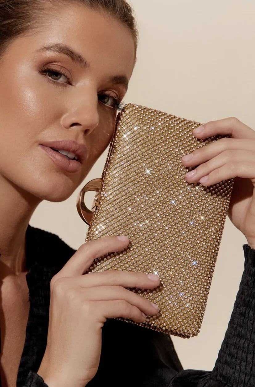 Mariah Diamante Structured Clutch