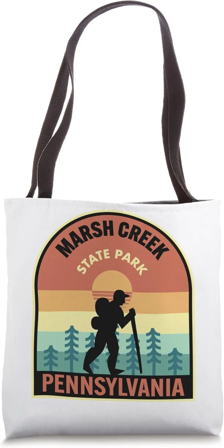 Marsh Creek State Park PA Retro Tote Bag