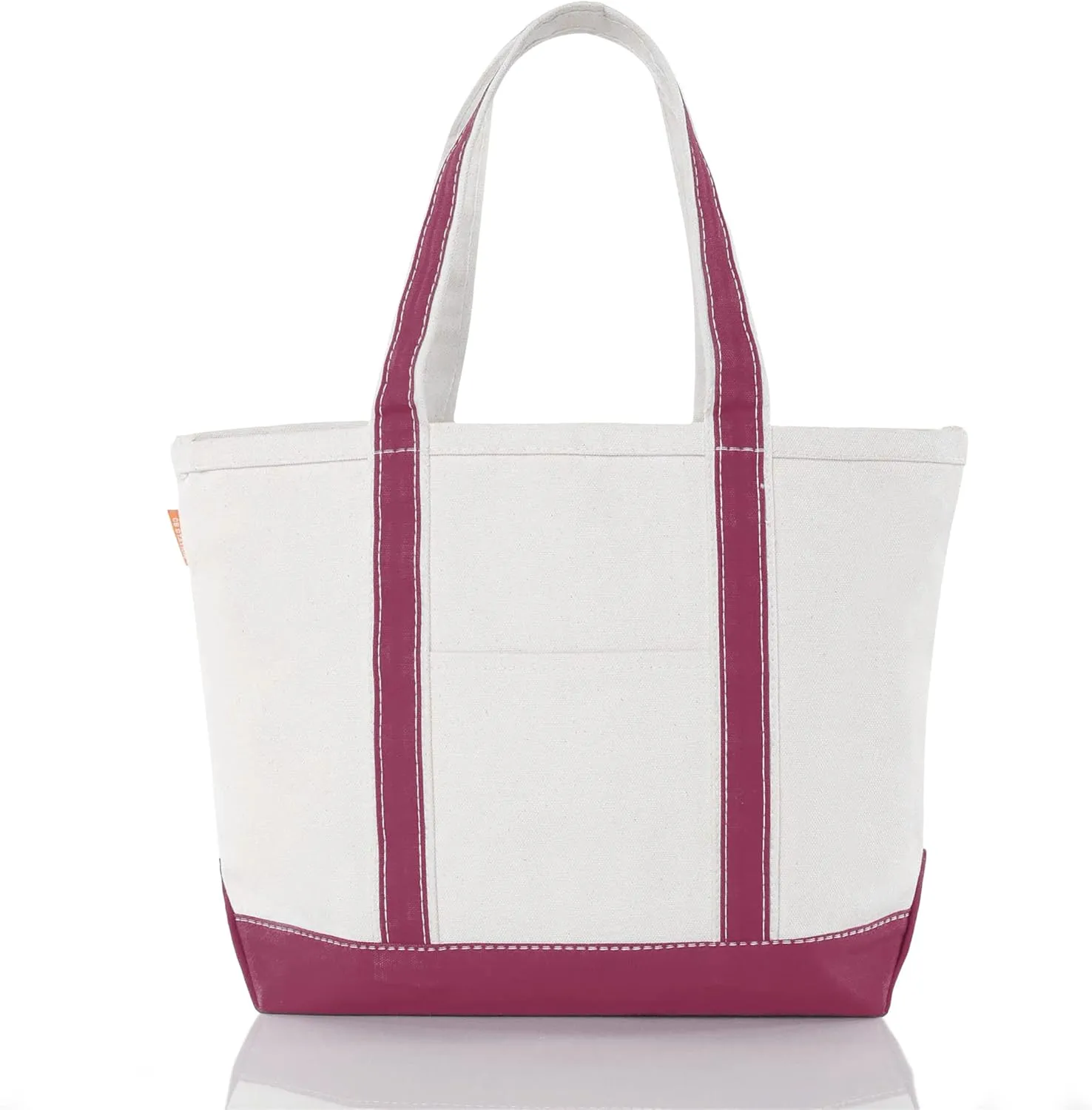 Medium Classic Canvas Tote Bag for Women, Top Zipper Closure, Outer Pocket, Daily Essentials, Groceries, Traveling