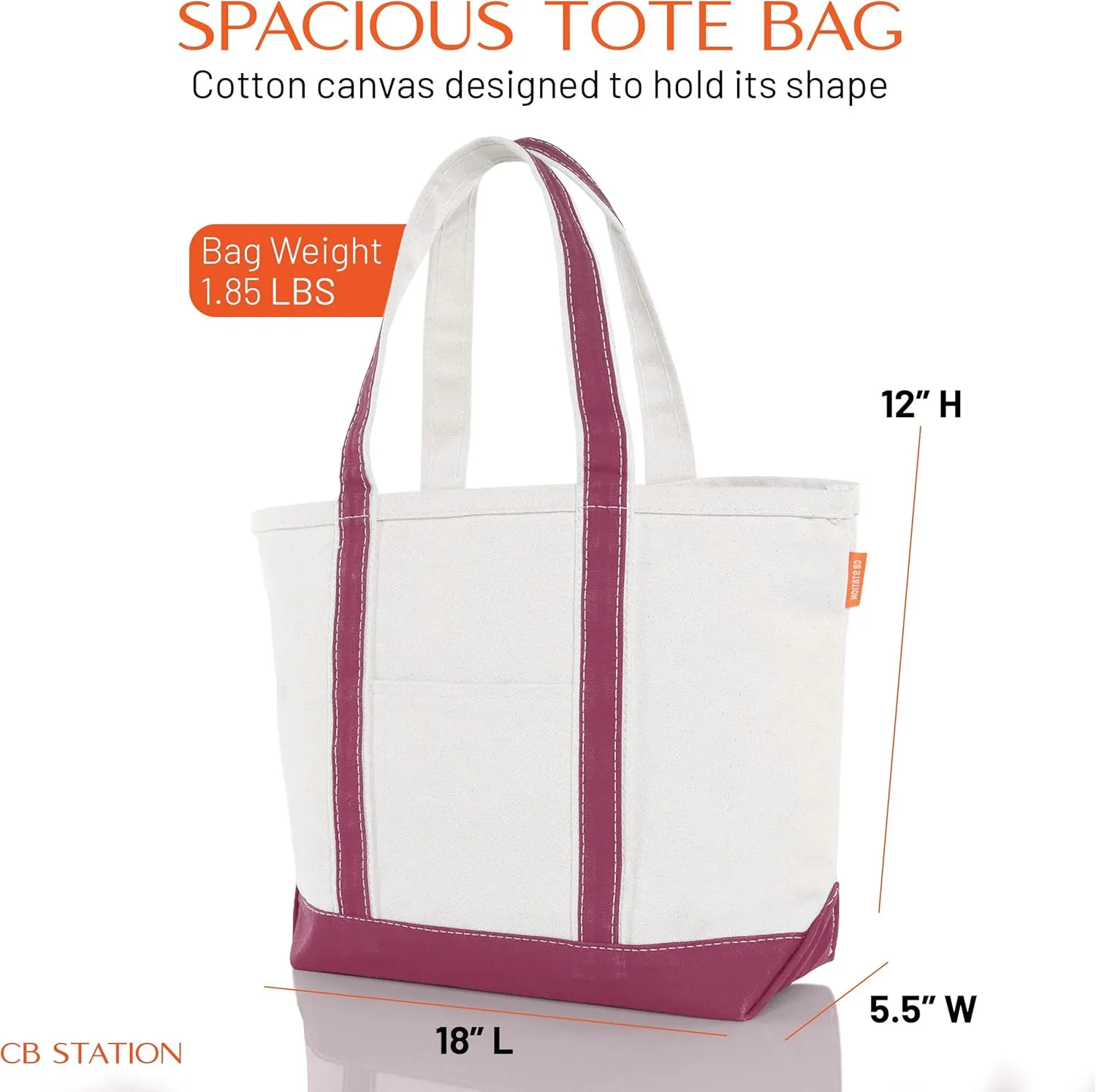 Medium Classic Canvas Tote Bag for Women, Top Zipper Closure, Outer Pocket, Daily Essentials, Groceries, Traveling