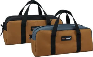 MELOTOUGH Tool Tote Bag Canvas Tool Bag with Zipper Utility 14 Inch Small Tool Storage Bags for Electrician,HVAC,Plumbing,Technician(Black & Grey)