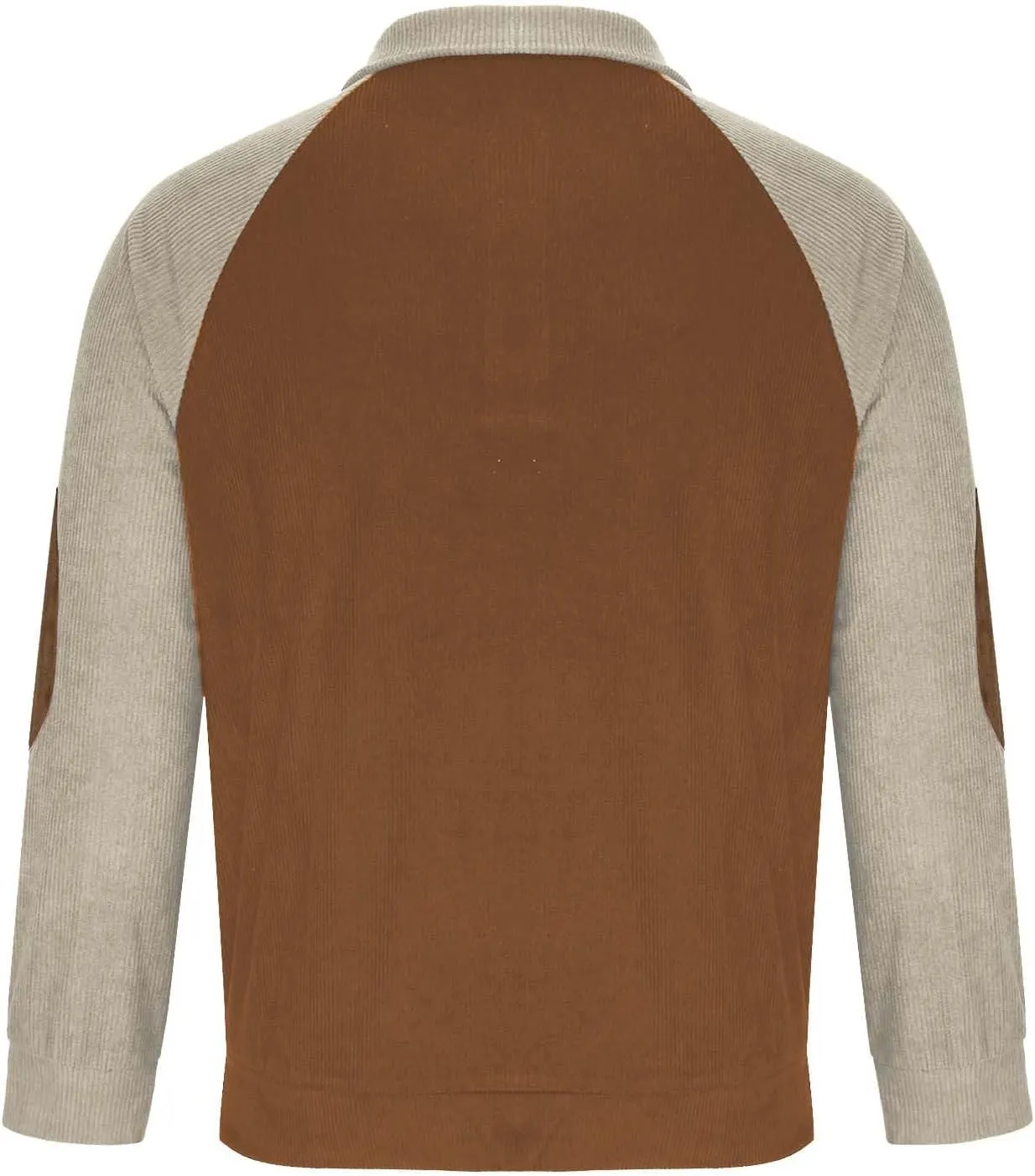 Mens 1/4 Button Up Waffle Sweatshirts Casual Raglan Sleeve Lapel Collar Corduroy Pullover Sweaters Rugged Polos Shirt