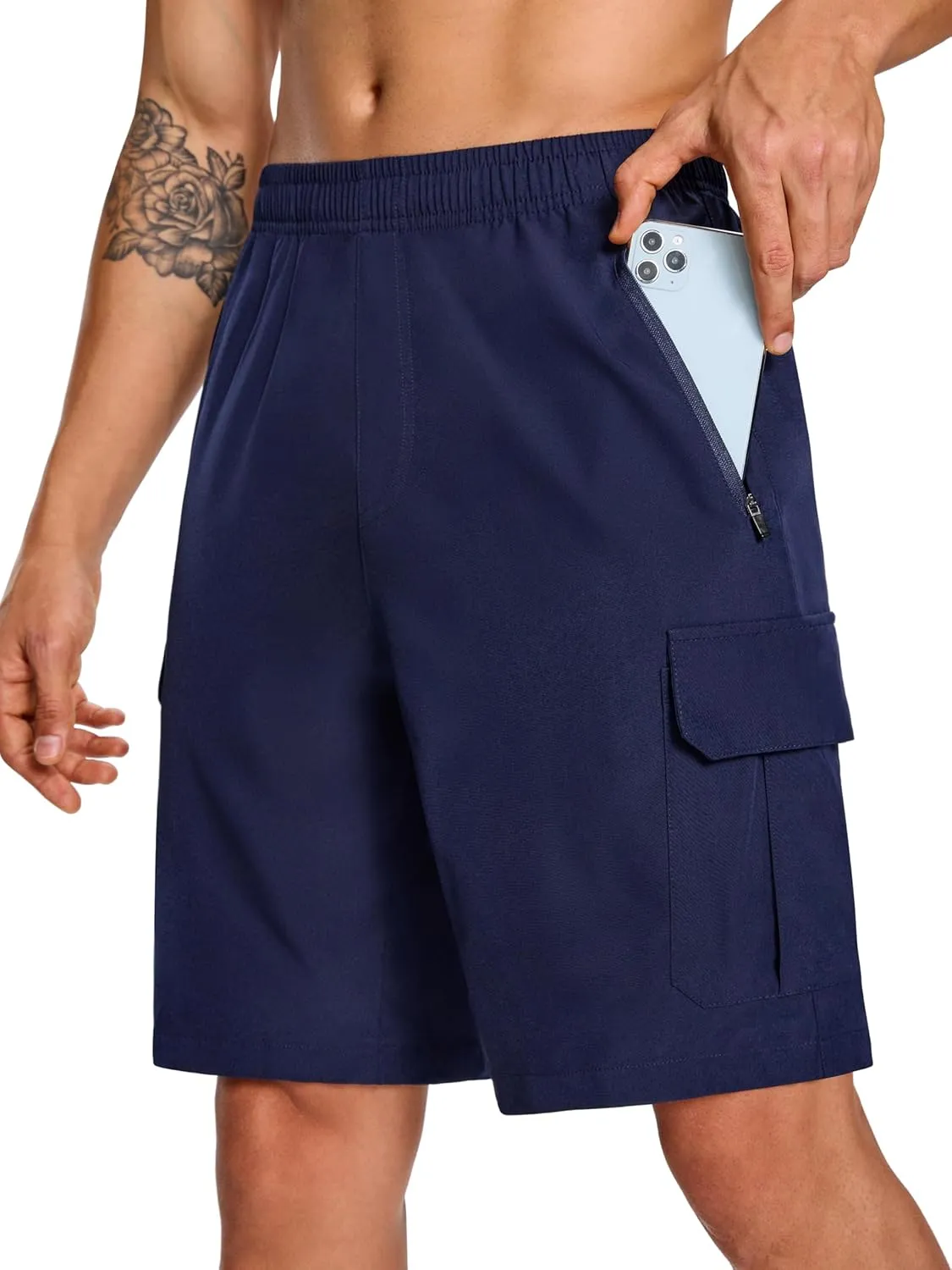 Men's Cargo Athletic Shorts - 7 Inch Quick Dry Lightweight Stretch Gym Running Hiking Shorts for Men 5 Pockets