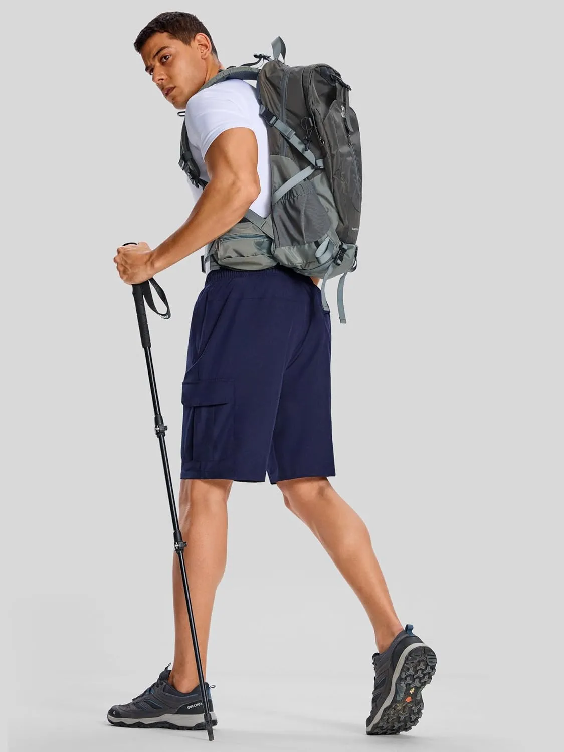 Men's Cargo Athletic Shorts - 7 Inch Quick Dry Lightweight Stretch Gym Running Hiking Shorts for Men 5 Pockets