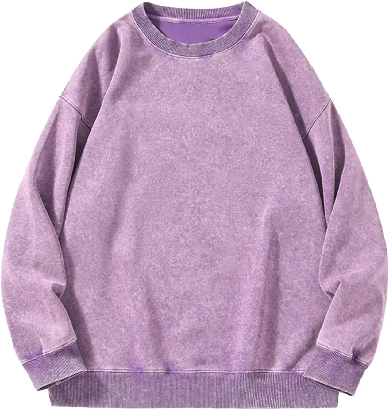 Men's Fashion Crewneck Sweatshirt Loose Fit Drop Shoulder Soft Basic Pullover Tops Causal Retro Y2k Workout Shirts