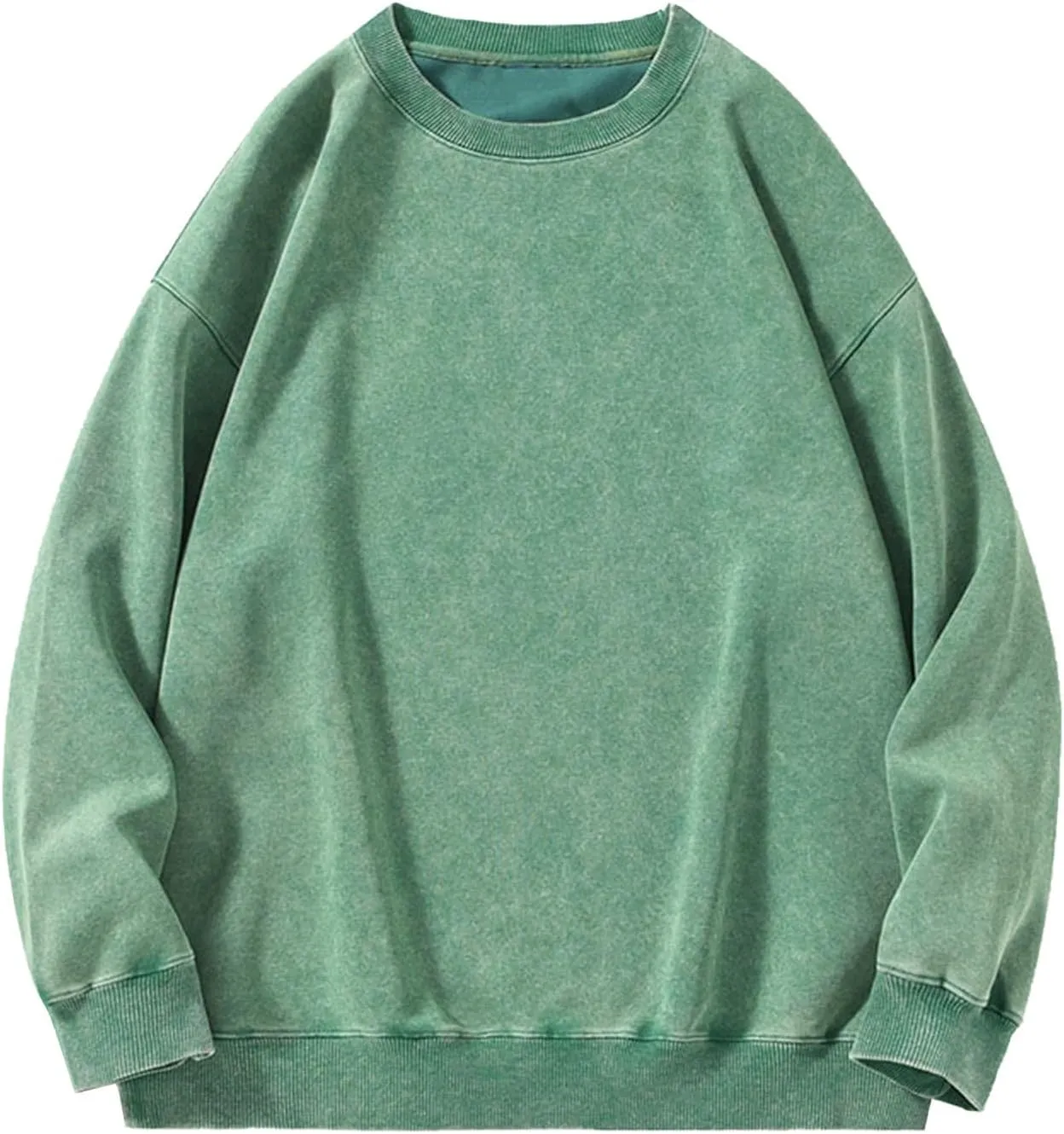 Men's Fashion Crewneck Sweatshirt Loose Fit Drop Shoulder Soft Basic Pullover Tops Causal Retro Y2k Workout Shirts