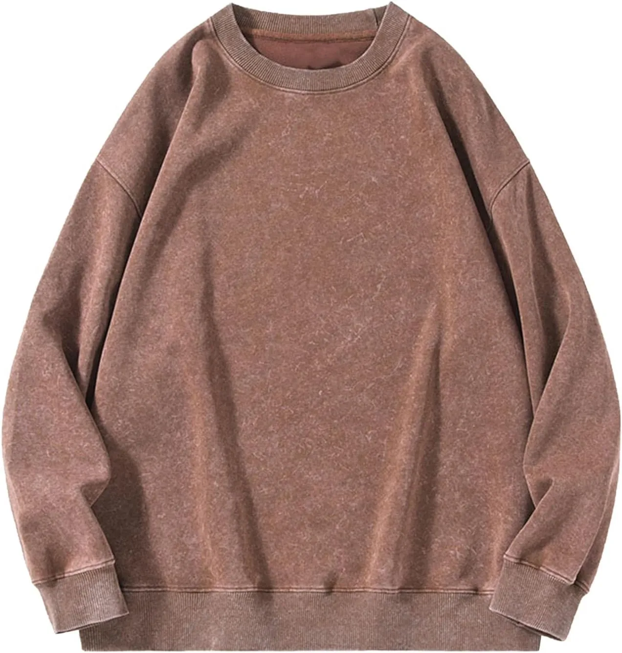 Men's Fashion Crewneck Sweatshirt Loose Fit Drop Shoulder Soft Basic Pullover Tops Causal Retro Y2k Workout Shirts