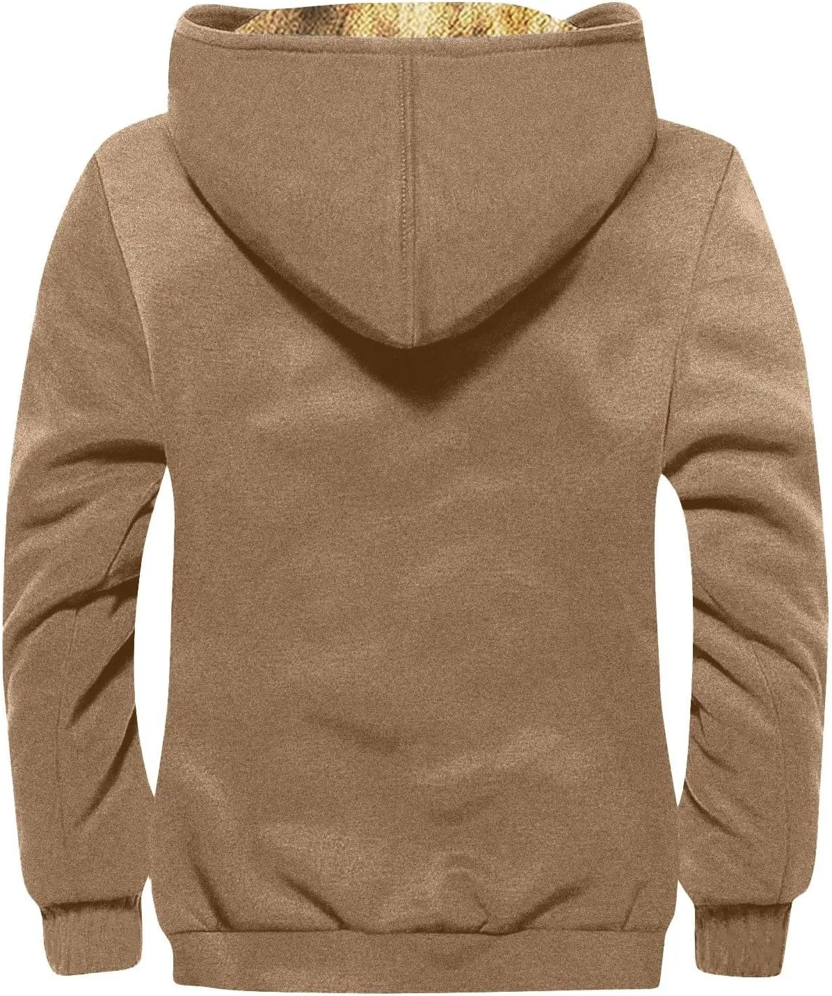 Mens Fuzzy Sherpa Jacket Long Sleeve Fleece Zip Up Coat Faux Tactical Jackets Windproof Varsity Coat Plus Size