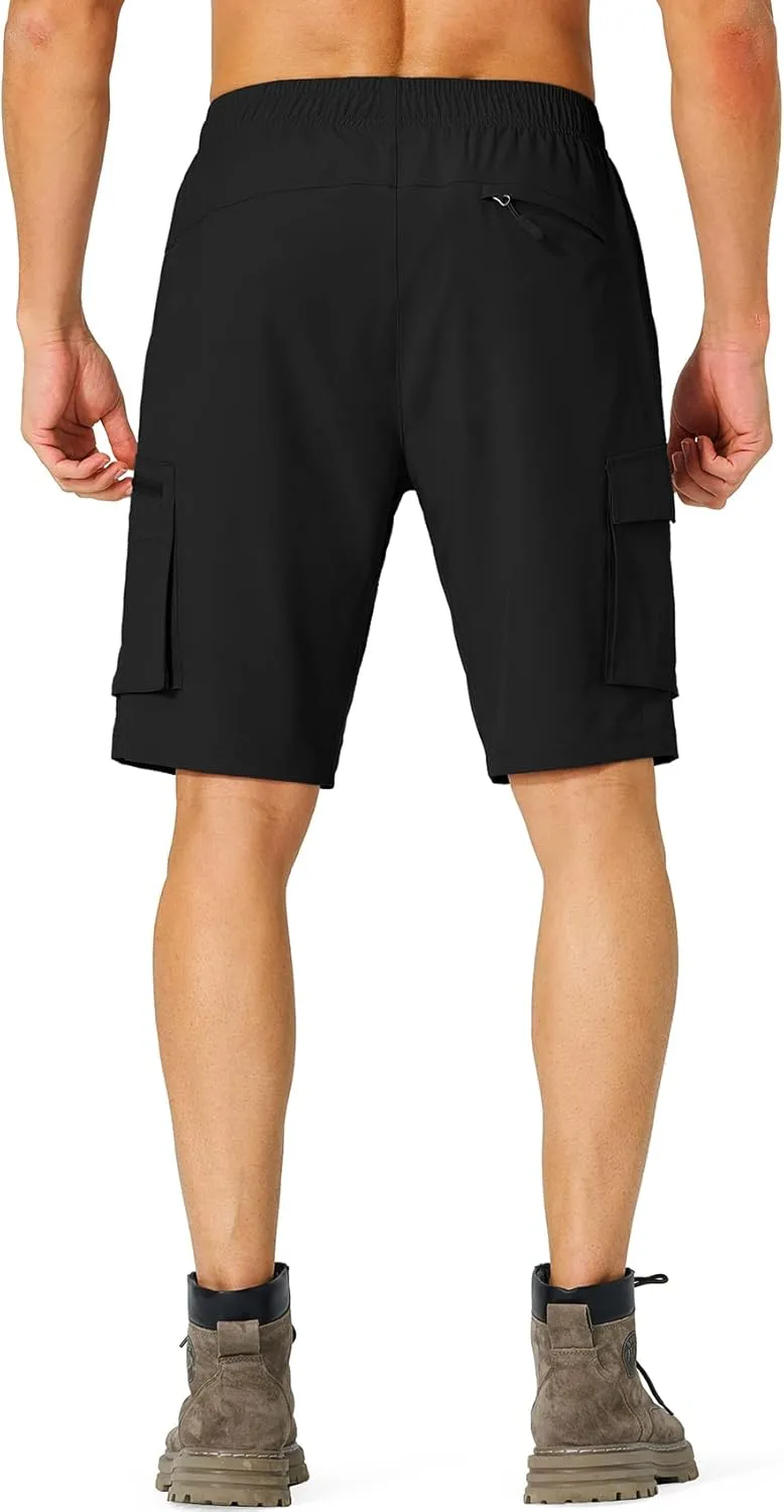 Men's Hiking Cargo Shorts Quick Dry Lightweight Summer Travel Shorts with Zipper Pockets for Camping Fishing Golf