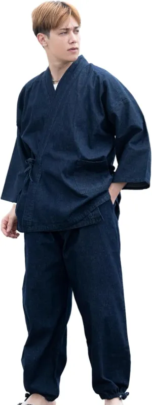 Men's Japan Kimono Denim Samue