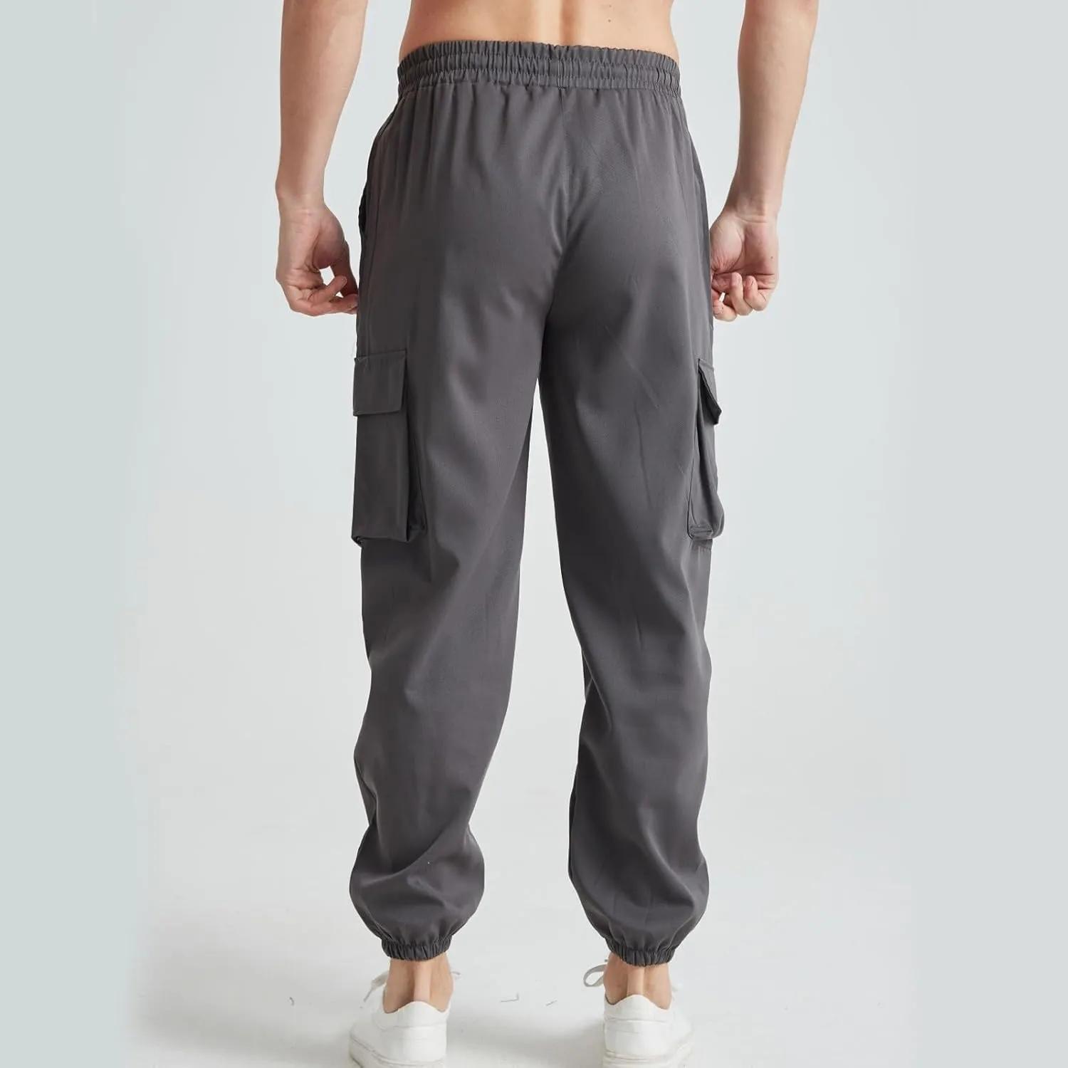 Mens Joggers Casual Relaxed Fit Lightweight Drawstring Cargo Pants with Pocket Sports Athletic Outdoor Sweatpants