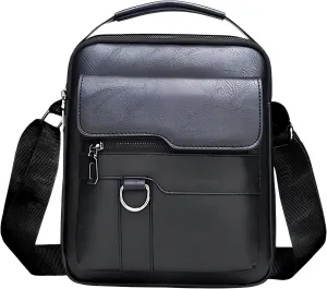 Men's Lightweight PU Leather Crossbody Bag – Stylish, Compact, Adjustable Strap, 3 Spacious Pockets for Travel & Daily Use