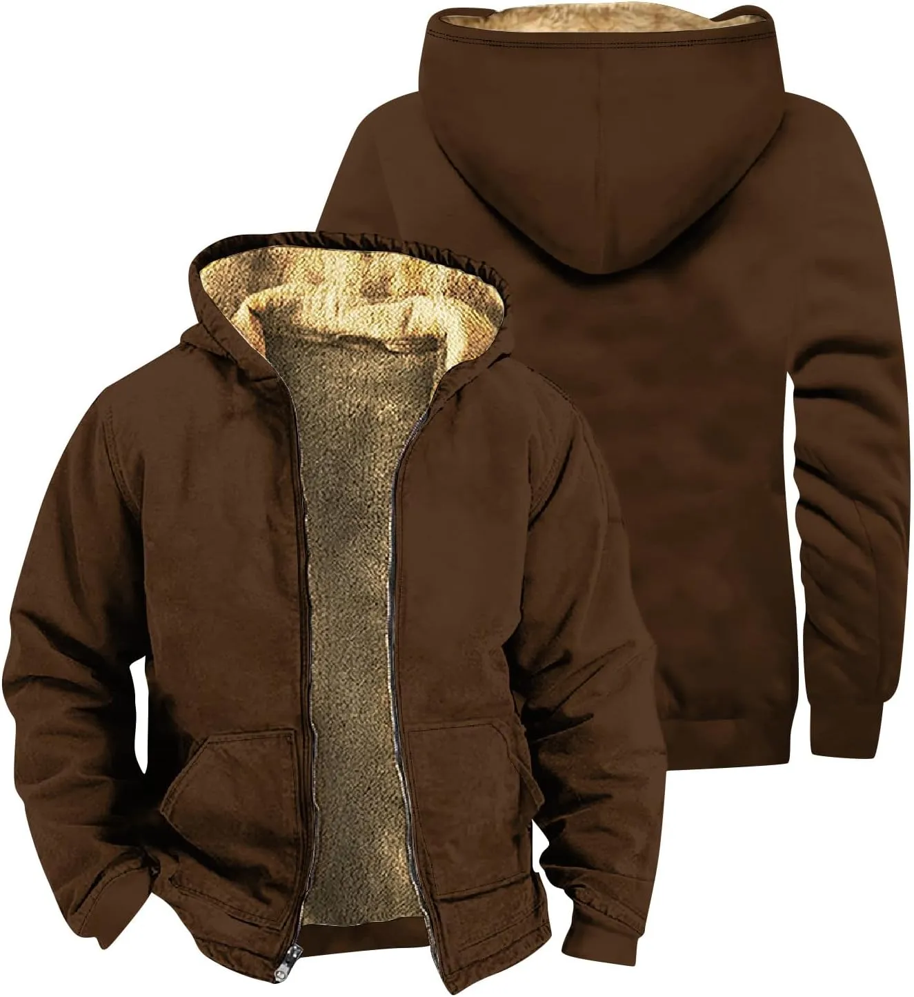 Men's Long Winter Coat Heavyweight Down Jacket Winter Warm Tactical Jackets Casual Zipper Casual Hoodies Plus Size