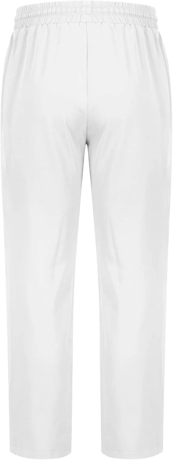 Mens Pants Cargo Elastic Waist Drawstring Straight Pants with Pocket Casual Outdoor Jogger Running Sport Trousers